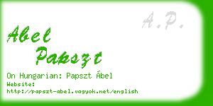 abel papszt business card